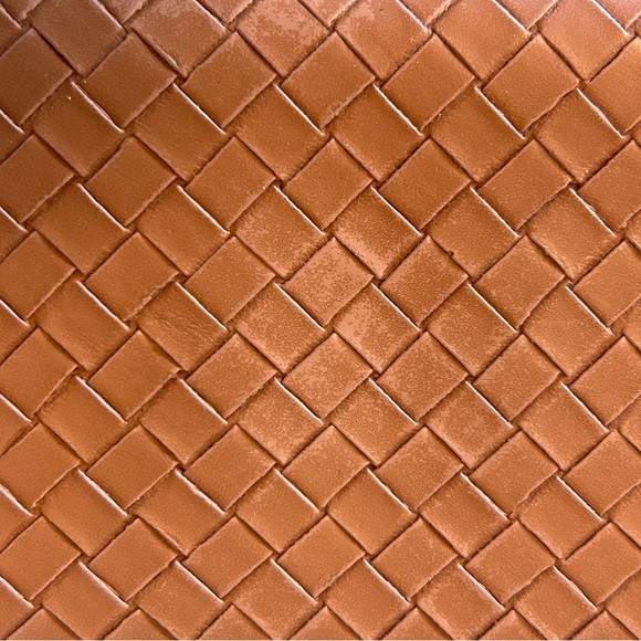 Woven Leather Wallet- Camel Color - Picture 6 of 7